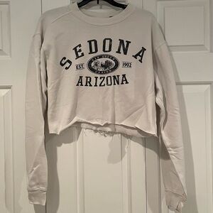 Sedona Arizona cropped white sweatshirt crewneck